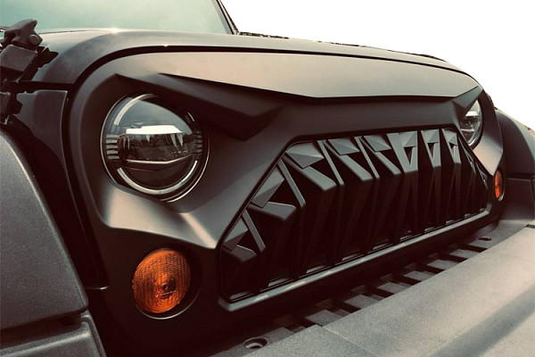 Picture of a Jeep Wrangler JK ABS Armor II Style Front Grill  matte black 1038 Number 5