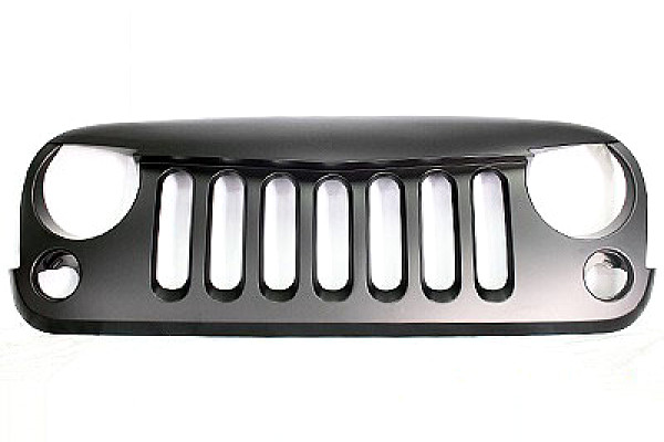 Picture of a Jeep Wrangler JK   Angry Bird Grille V-Shape Matte Black without Mesh Number 4