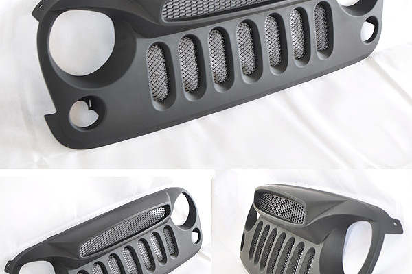 Picture of a Jeep Wrangler JK Grille Matte Black with mesh 1006 Number 3