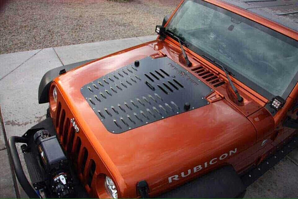 Picture of a Jeep Wrangler JK  PS style Hood Louver  Black Color  0085 Number 1