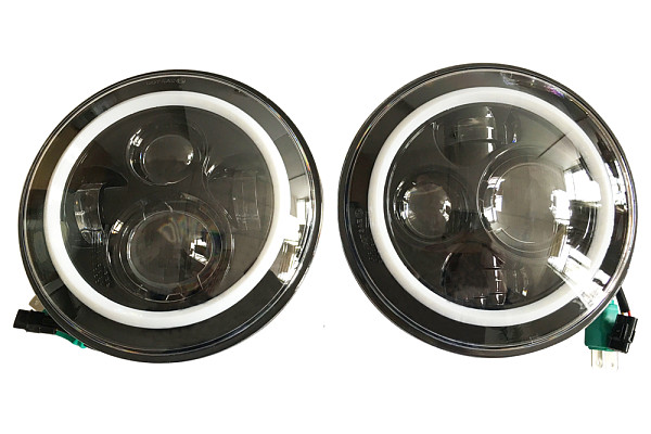 Picture of a  Jeep  Wrangler JK 40W LED head lamp with LED ring (Pair) Number 1