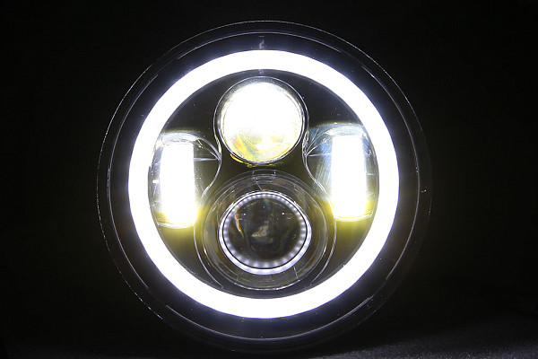 Picture of a  Jeep  Wrangler JK 40W LED head lamp with LED ring (Pair) Number 2
