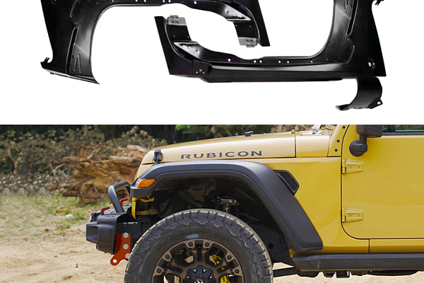 Picture of a Jeep Wrangler JK  Upgrade to JL Front Fender flares with Led lights and inner fender kit (pair of front only) Number 5