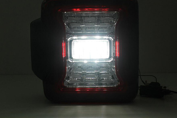 Picture of a Jeep Wrangler JK Tail Lights in JL Style (ADR compliant) Pair 5019  Number 5
