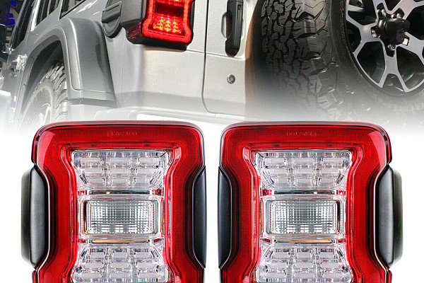 Picture of a Jeep Wrangler JK Tail Lights in JL Style (ADR compliant) Pair 5019  Number 1