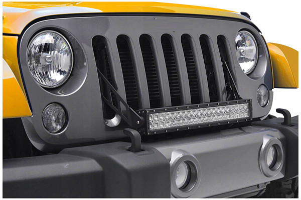 Picture of a Jeep Wrangler  JK 20inch Light Bar Bracket mount through Grille