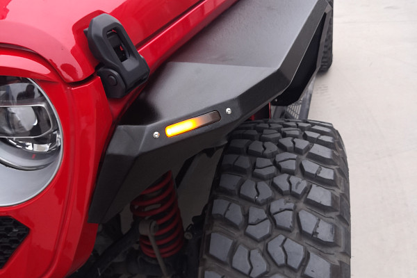 Picture of a Jeep Wrangler  JL  Aluminum Alloy Fender Flare Kit with LED Light Number 3