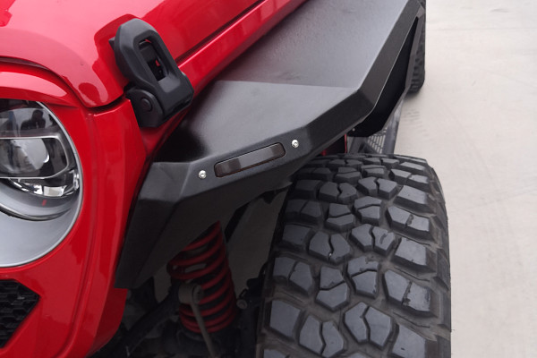 Picture of a Jeep Wrangler  JL  Aluminum Alloy Fender Flare Kit with LED Light Number 2