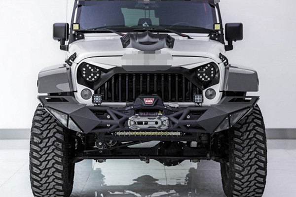 Picture of a Jeep Wrangler JL,  Gladiator JT  Long Style Front Bumper full width (steel) Number 1