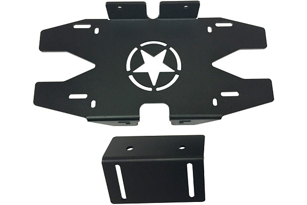 Picture of a Jeep Wrangler  JL Rear tire center License Plate Bracket Number 6
