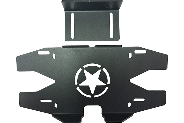 Picture of a Jeep Wrangler  JL Rear tire center License Plate Bracket Number 8