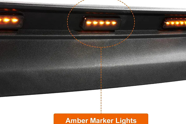 Picture of a Bonnet Protector (Rock Guard) with built-in LED Lights (Amber) for Jeep Wrangler JL & Jeep Gladiator JT Number 4