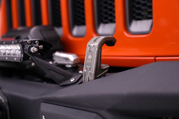 Picture of a Jeep Wrangler JL & JT TopFire Blade Style Stainless Steel Front  Full Width Bull Bar 