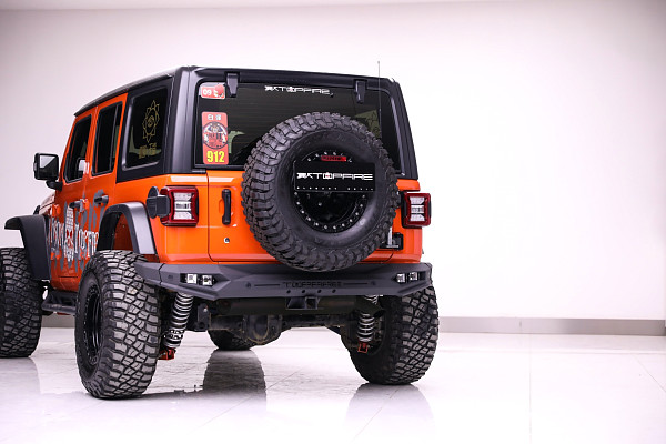 Picture of a TopFire Blade Style Steel Rear Bumper (Full Width) for Jeep Wrangler JL