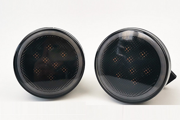 Picture of a Jeep Wrangler  JK Pair LED Dragon Style Front Grille Corner Lamp with halo (Pair) Number 4
