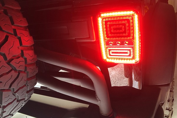 Picture of a Jeep Wrangler LED Tail Lights with Animated Turning Lights 0110 (Pair) Number 6