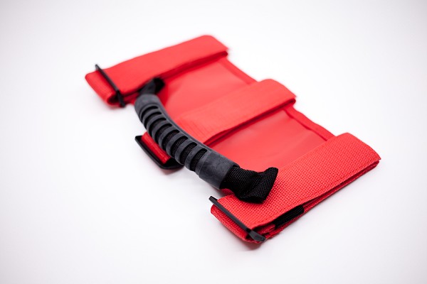 Picture of a 2x RED roll bar post soft Grab Handle grip Accessory Number 2