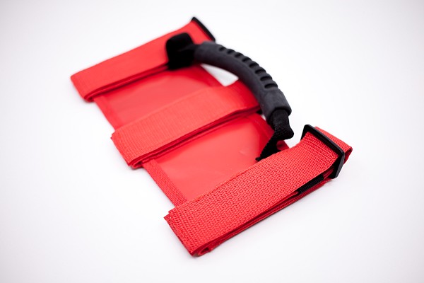 Picture of a 2x RED roll bar post soft Grab Handle grip Accessory