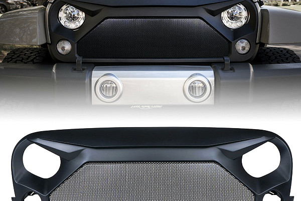 Picture of a Jeep Wrangler JK  Spartan Style Angry Grille Matte black (New Ver.)
