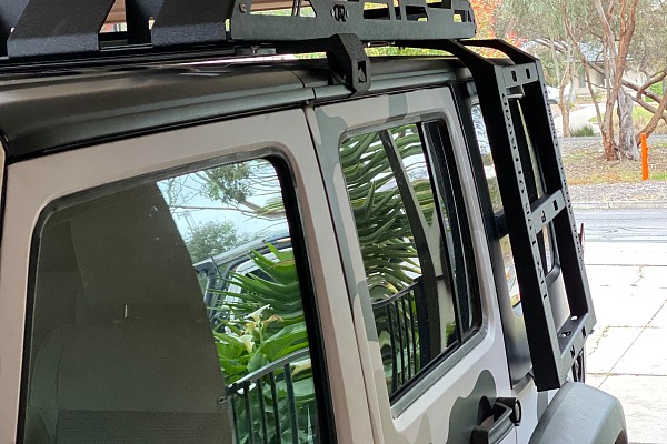 Picture of a Jeep Wrangler JK 4 Door Stealth Rack - Heavy Duty Low Profile Roof Rack with lights (4-Door) Number 8