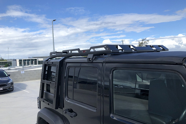 Picture of a Jeep Wrangler JK 4 Door Stealth Rack - Heavy Duty Low Profile Roof Rack with lights (4-Door) Number 9