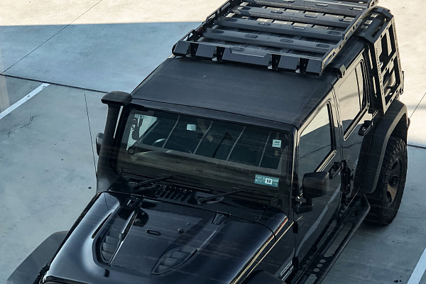 Picture of a Jeep Wrangler JK 4 Door Stealth Rack - Heavy Duty Low Profile Roof Rack with lights (4-Door) Number 11