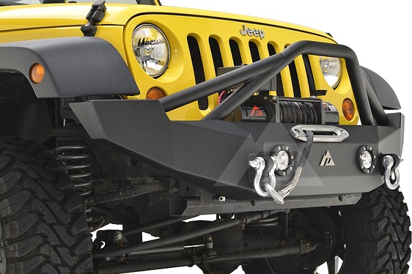 Picture of a JW0316 Poison Spyder Style Steel Front Bumper with Winch Cradle and D-Ring & LED Lights Number 2