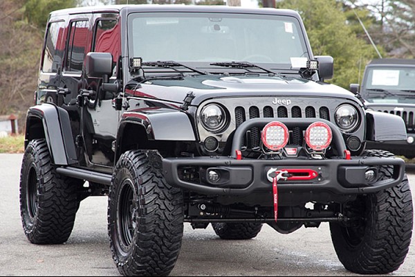 Picture of a Jeep Wrangler 10th Anniversary Rubicon Style Front Winch Bull Bar with U bar 026D Number 5