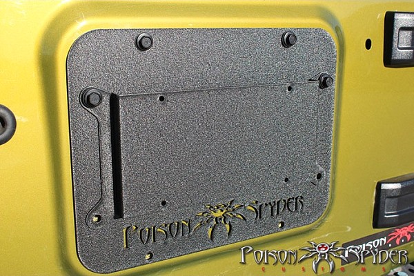 Picture of a Jeep Wrangler JK PS Style Rear License Plate Holder Frame
