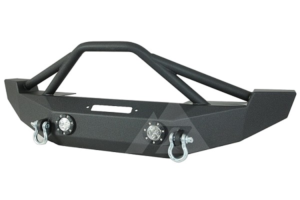 Picture of a JW0316 Poison Spyder Style Steel Front Bumper with Winch Cradle and D-Ring & LED Lights Number 5