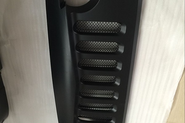 Picture of a Jeep Wrangler JK   Angry Bird Grille V-Shape Matte Black with Mesh Number 3