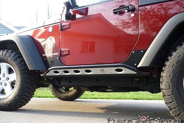 Picture of a PS Style Rock Sliders for 2-Door Jeep JK (Black/Silver) Number 4