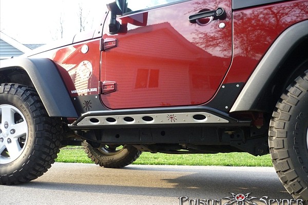 Picture of a PS Style Rock Sliders for 2-Door Jeep Wrangler JK (Black/Silver) Number 4