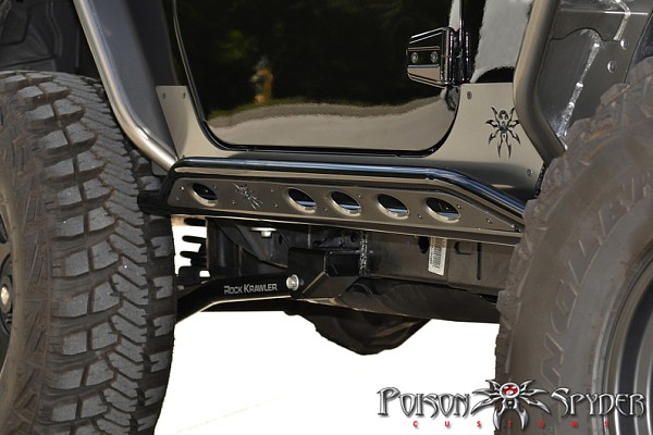 Picture of a PS Style Rock Sliders for 2-Door Jeep JK (Black/Silver)