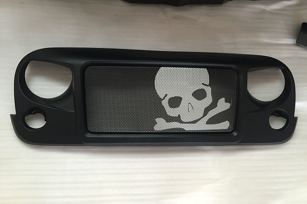 Picture of a  Jeep Wrangler JK Spartan Skull Style Angry Grille Matte black Number 5
