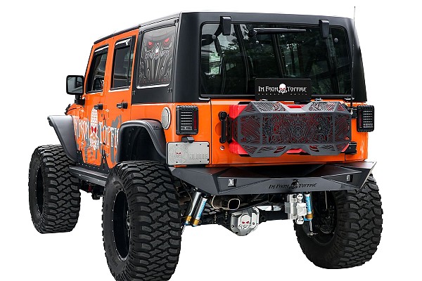 Picture of a Jeep Wrangler JK Aggressive style Rear Bumper Material: Aluminium  Number 3