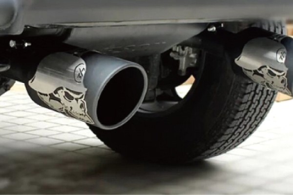 Picture of a Jeep Wrangler JK Gibson Skull Exhaust Style Stainless Dual Exhaust Muffler System Number 1