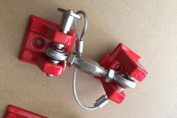 Picture of a Red Color Retro Style Bonnet lock Catch Kit Number 2