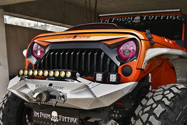 Picture of a Topfire Vader Style Angry Grille with Logo Number 6