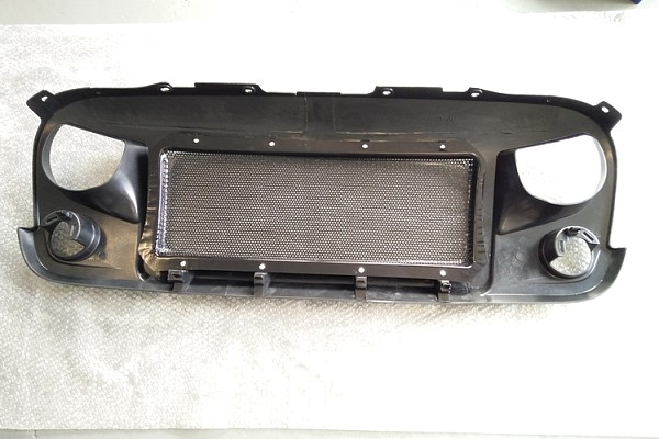 Picture of a  Jeep Wrangler JK Spartan Skull Style Angry Grille Matte black Number 6