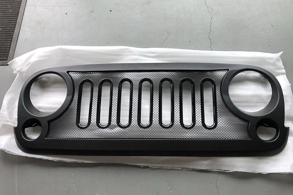 Picture of a  Jeep Wrangler JK ABS Defender Style High Flow Front Grill Grille matte black Number 1