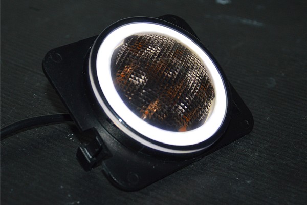 Picture of a Jeep Wrangler JK Pair LED Side Fender Lights Black Turn Signal Lamp