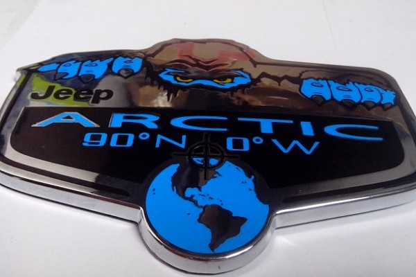 Picture of a 3D Arctic Lable Sticker Chrome Number 2