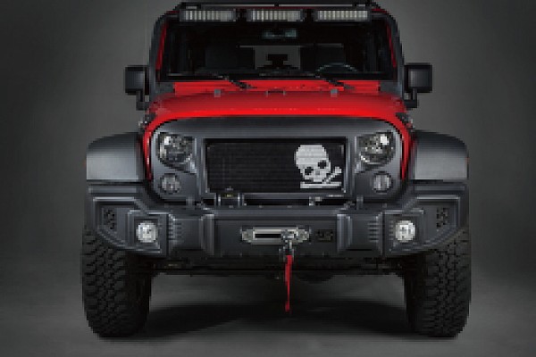 Picture of a  Jeep Wrangler JK Spartan Skull Style Angry Grille Matte black Number 8
