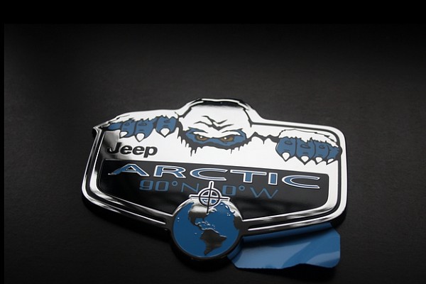 Picture of a 3D Arctic Lable Sticker Chrome Number 4