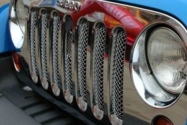 Picture of a  3D Chrome Grill Mesh Insert With Lock Hole Fit OEM Grille Number 2