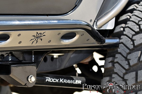 Picture of a PS Style Rock Sliders for 2-Door Jeep JK (Black/Silver)