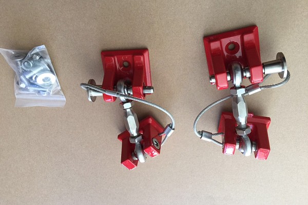 Picture of a Red Color Retro Style Bonnet lock Catch Kit Number 3