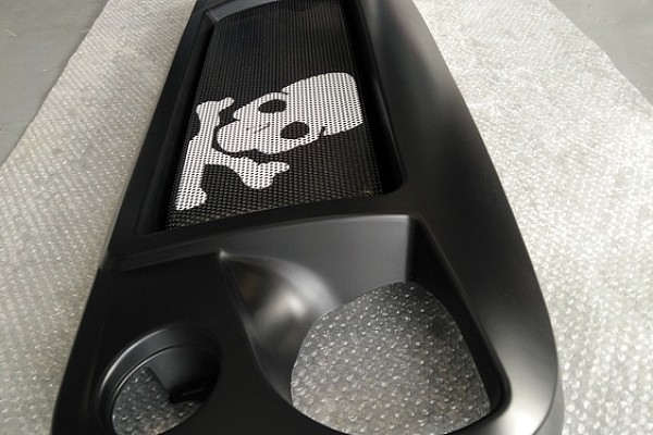 Picture of a  Jeep Wrangler JK Spartan Skull Style Angry Grille Matte black Number 9