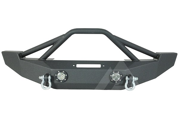 Picture of a JW0316 Poison Spyder Style Steel Front Bumper with Winch Cradle and D-Ring & LED Lights Number 4